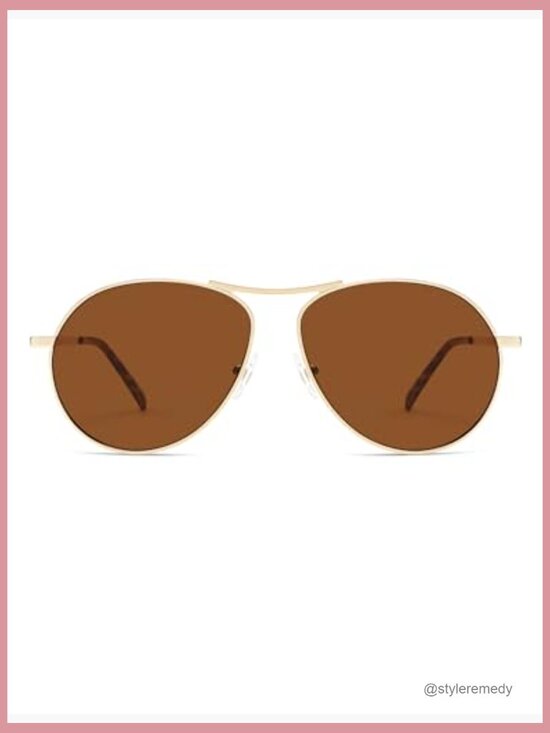 Metal Frame Aviator Sunglasses with UV400 Protection main image 4
